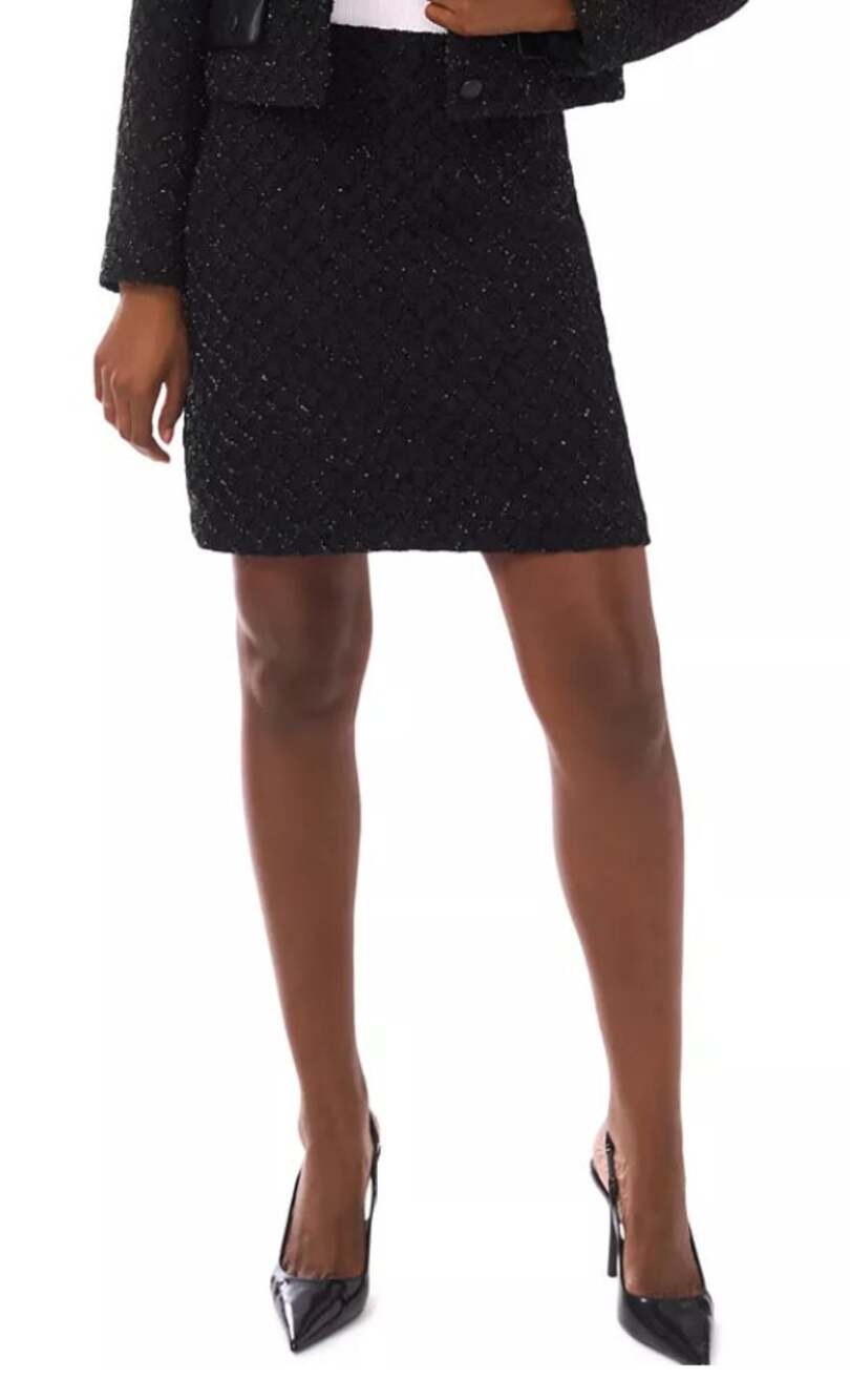 Vince Camuto Women's A-Line Mini Stitched Skirt Rich Black Size 6